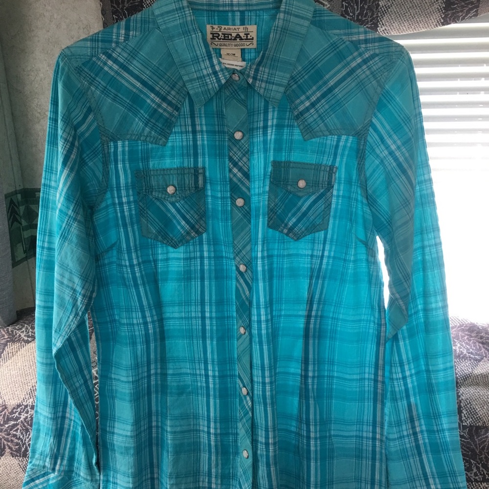Ariat REAL Medium Turquoise Button up